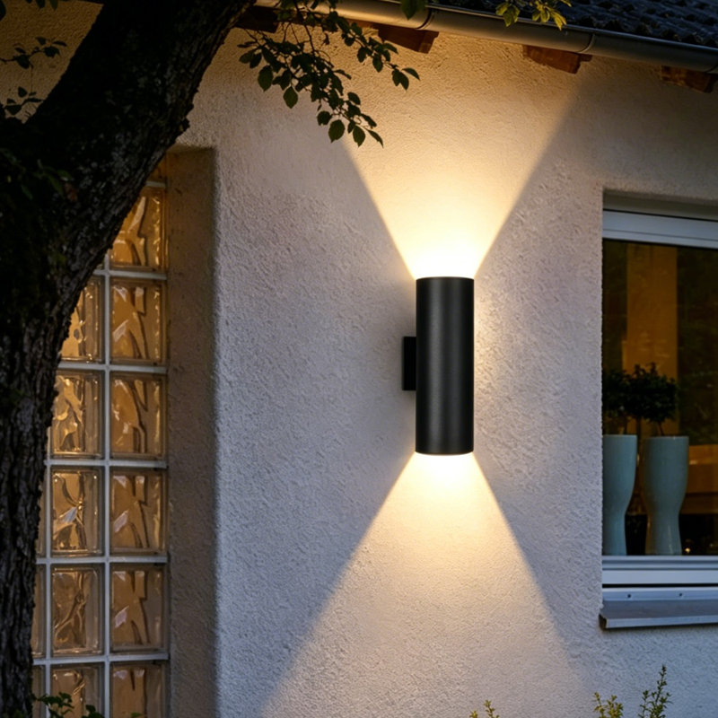 Wade Logan® Breshawna Aluminum Matte Black Outdoor Armed Sconce